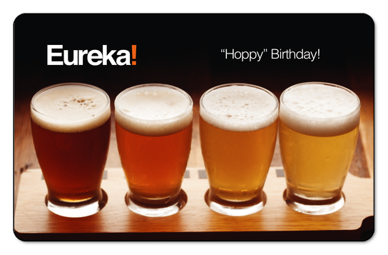 Eureka Beer logo over an image of an assortment of beers of a range of color profiles.